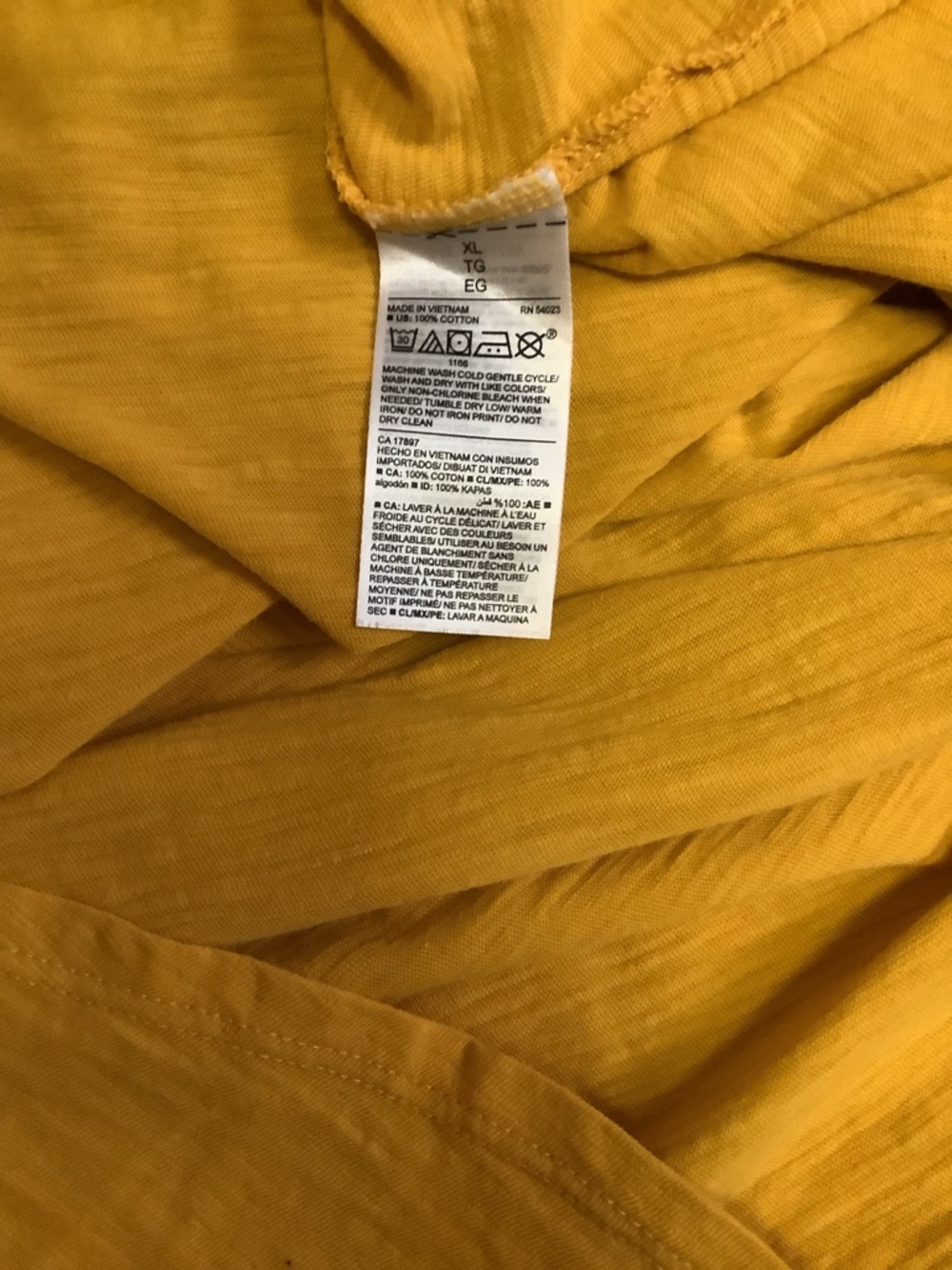 Old Navy Everywear Shirt Top-Yellow Gold-Round Neck-Short Sleeve-100% Cotton-XL - Picture 7 of 7